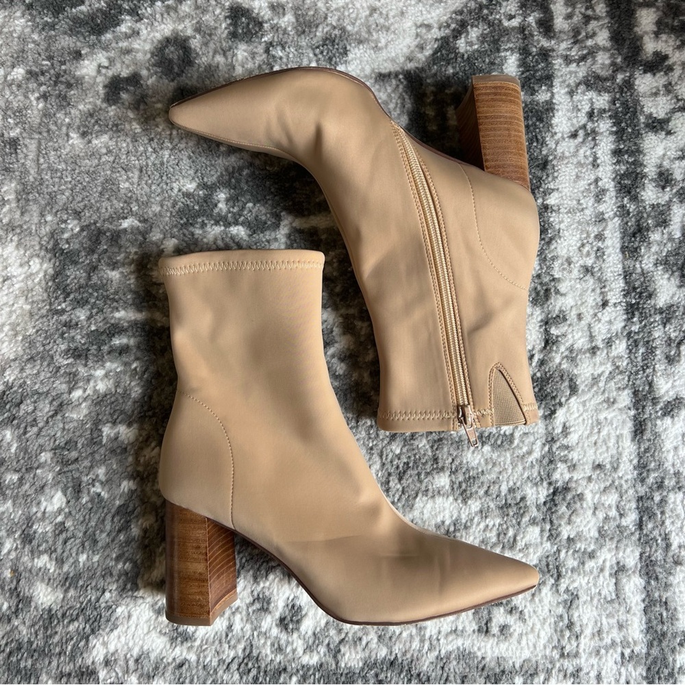 Jeffrey Campbell Coma Neoprene Block Heel Boots | Size 8